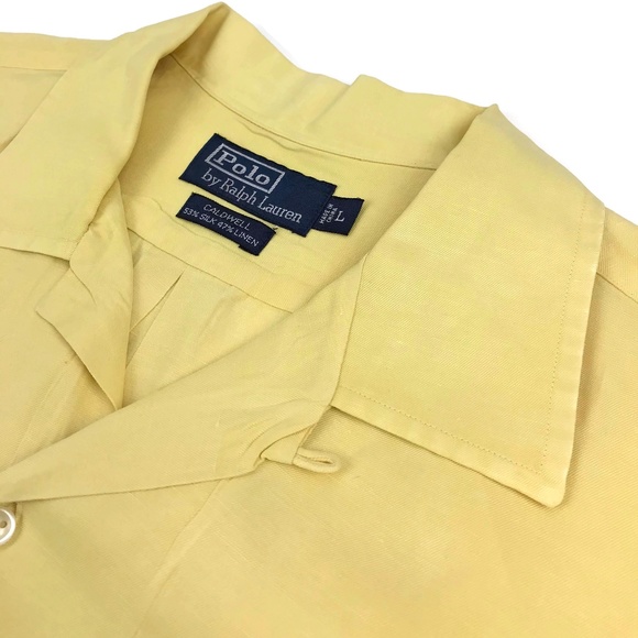 Ralph Lauren CALDWELL Silk Linen Camp Shirt Large - Picture 4 of 8